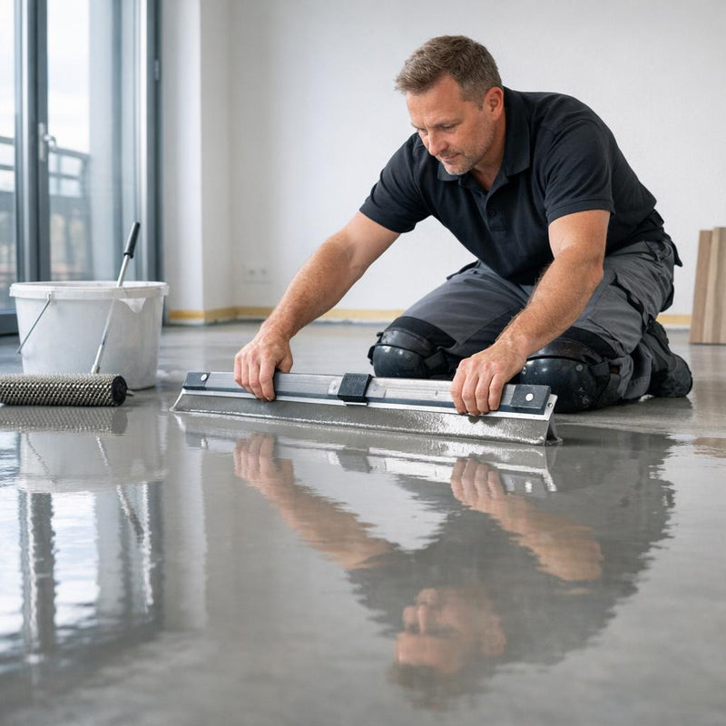 Egaliseren van betonvloer voor PVC