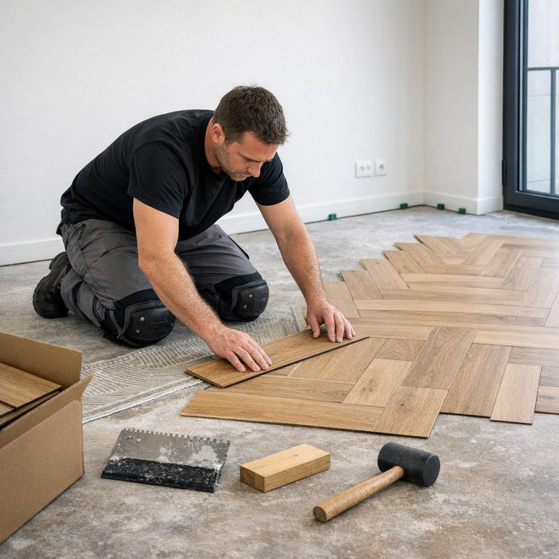 Visgraat PVC leggen stappenplan