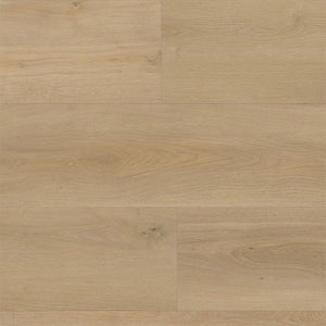 licht beige eiken vloer met brede planken en subtiele houtnerfstructuur zonder opvallende patronen