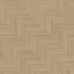 licht beige eiken visgraatvloer met subtiele houtstructuur en smalle planken