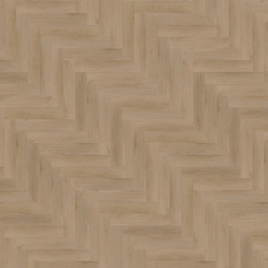 licht beige eiken vloer met visgraat patroon en subtiele houtstructuur