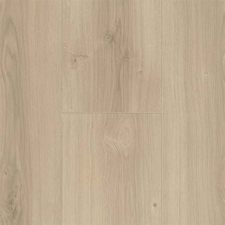licht beige eiken vloer met fijne houtnerven en subtiele knoesten, brede planken met een matte structuur