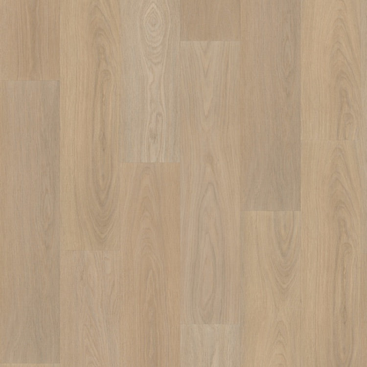licht beige eiken vloer met rechte brede planken en subtiel houtnerfpatroon