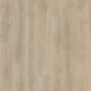 licht beige eiken vloer met rechte planken en subtiele houtnerfstructuur