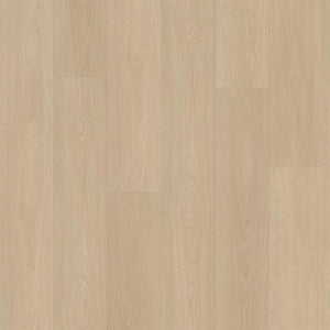licht beige eiken vloer met een subtiele houtstructuur en brede lange planken zonder zichtbaar patroon
