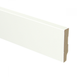witte MDF plint met rechte bovenkant en eenvoudige afwerking zonder structuur of patroon
