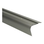 Overgangsprofiel van antracietgrijs aluminium met afgeronde rand en schroefgaatje voor vloerverbinding