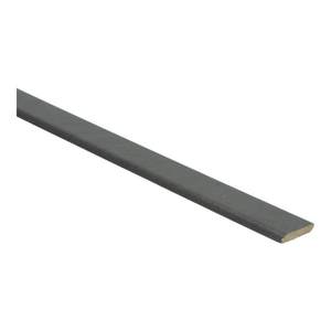Antraciet grijs smalle plintlijst met schuine afwerking, geschikt voor vloerafwerking bij laminaat, parket of pvc vloeren.