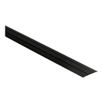 zwarte overbrugingsstrip met matte afwerking en twee subtiele groeven, geschikt voor vloerovergangen