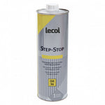 Fles lecol Step-Stop vloeibare anti-slip wax voor wasvloeren met lichtgrijs en geel gestreept etiket, inhoud 1 liter