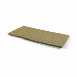 Rechthoekige ondervloerplaat met grofkorrelige, beige textuur, geschikt als geluidsisolerende ondergrond voor vloerbekleding.