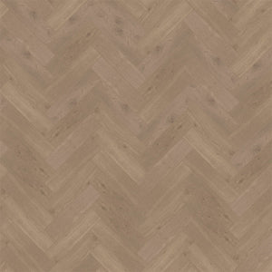 licht beige eiken visgraatvloer met subtiele houtnerfstructuur en matte afwerking