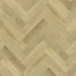 licht beige eiken vloer met visgraatpatroon en subtiele houtnerfstructuur