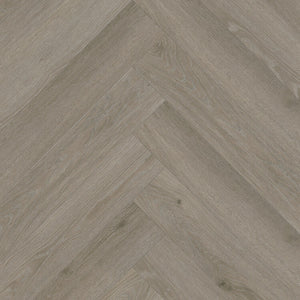 lichte grijs beige vloer met visgraatpatroon en subtiele houtstructuur met kleine noesten en fijne houtnerven