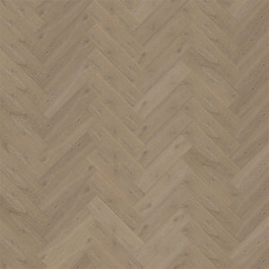 licht beige eiken vloer met visgraatpatroon en subtiele houtstructuur