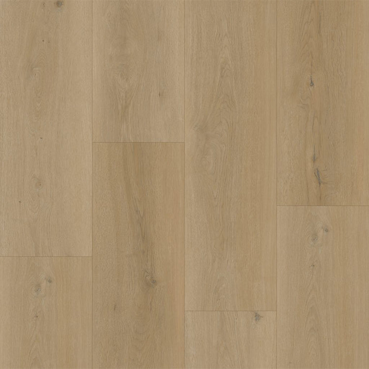 licht beige eiken vloer met brede planken en subtiele houtnerfstructuur met enkele knoesten