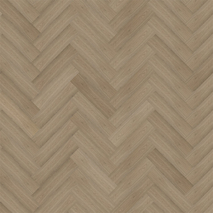 licht beige eiken visgraatvloer met een subtiele houtstructuur en matte afwerking