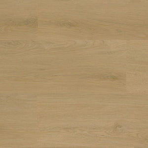 licht beige eiken vloer met een subtiele houtnerfstructuur en enkele zichtbare noesten, vlak en egaal van kleur
