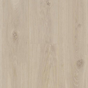 licht beige eiken vloer met zachte houtstructuur en natuurlijke noesten in brede planken