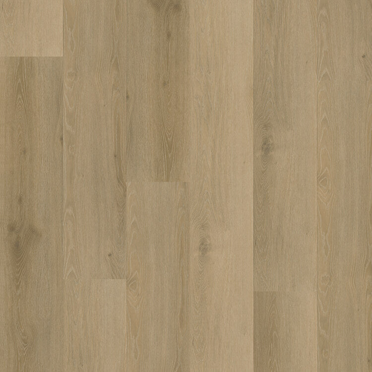 lichte beige eiken vloer met brede planken en fijne houtnerfstructuur in een natuurlijk patroon