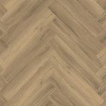licht beige eiken vloer met visgraat patroon en subtiele houtnerfstructuur