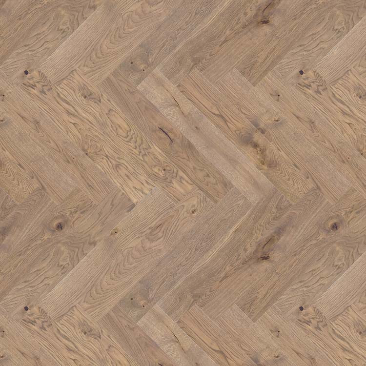 licht beige eiken visgraatvloer met natuurlijke noesten en fijne houtnerfstructuur