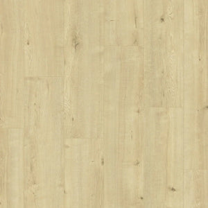 licht beige eiken vloer met brede planken en subtiele houtstructuur met natuurlijke noesten en nerfpatroon