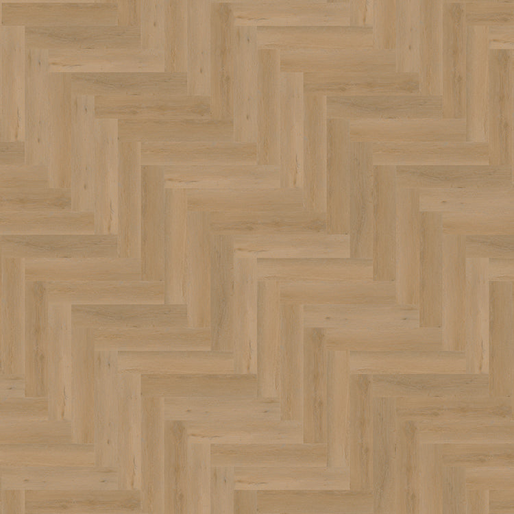licht eiken vloer met visgraat patroon en een subtiele houtstructuur, brede planken met natuurlijke nerven en een warme, beige tint