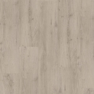 lichte eiken vloer met een subtiele houtstructuur en natuurlijke noesten, brede planken en een matte afwerking