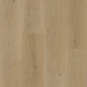licht beige eiken vloer met brede planken en subtiele houtnerfstructuur met lichte noesten