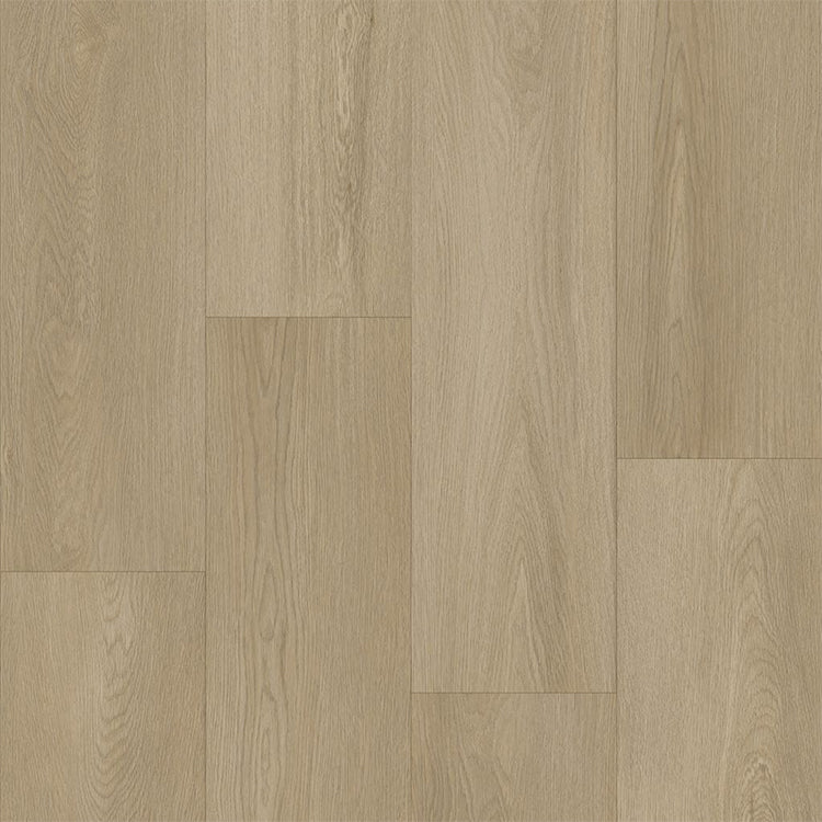 licht beige eiken vloer met brede planken en subtiele houtnerfstructuur in rechte patroon