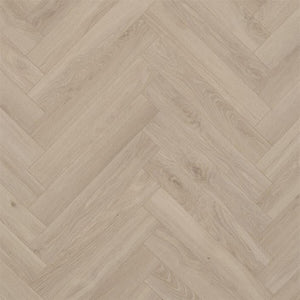 lichte beige eiken visgraatvloer met een fijn natuurlijke houtstructuur en subtiele noesten