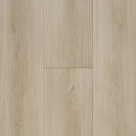 lichte beige eiken vloer met brede planken en een fijne houtnerfstructuur in rechte lengterichting
