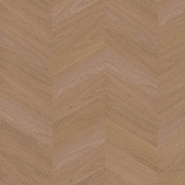 lichte beige eiken vloer met visgraatpatroon en fijne houtstructuur