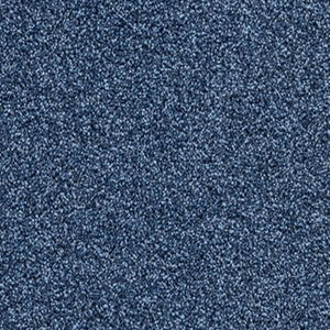 blauw tapijt met fijn gestructureerd patroon en een gemêleerde kleurstelling van donker en licht blauw