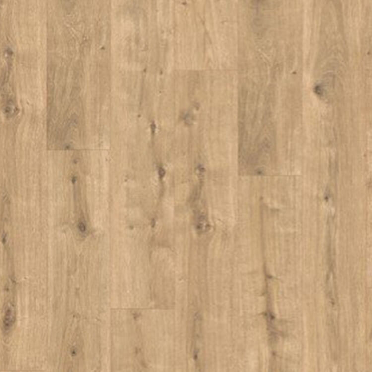 licht beige eiken vloer met natuurlijke houtstructuur en zichtbare noesten in brede planken