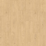 lichte beige eiken vloer met smalle planken en subtiele houtnervenstructuur