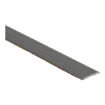 donkergrijze metalen overgangsstrip met licht geronde bovenkant en vlakke onderzijde, decoratief geribbeld oppervlak