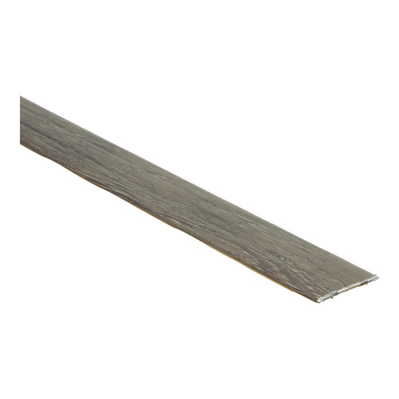overgangsstrip in donker grijs bruin eiken structuur met subtiele houtnerf afwerking