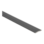 Donkergrijs smal profieldeel met lichte houtstructuur, decoratief afdekprofiel voor vloeren of waterkerende strip.