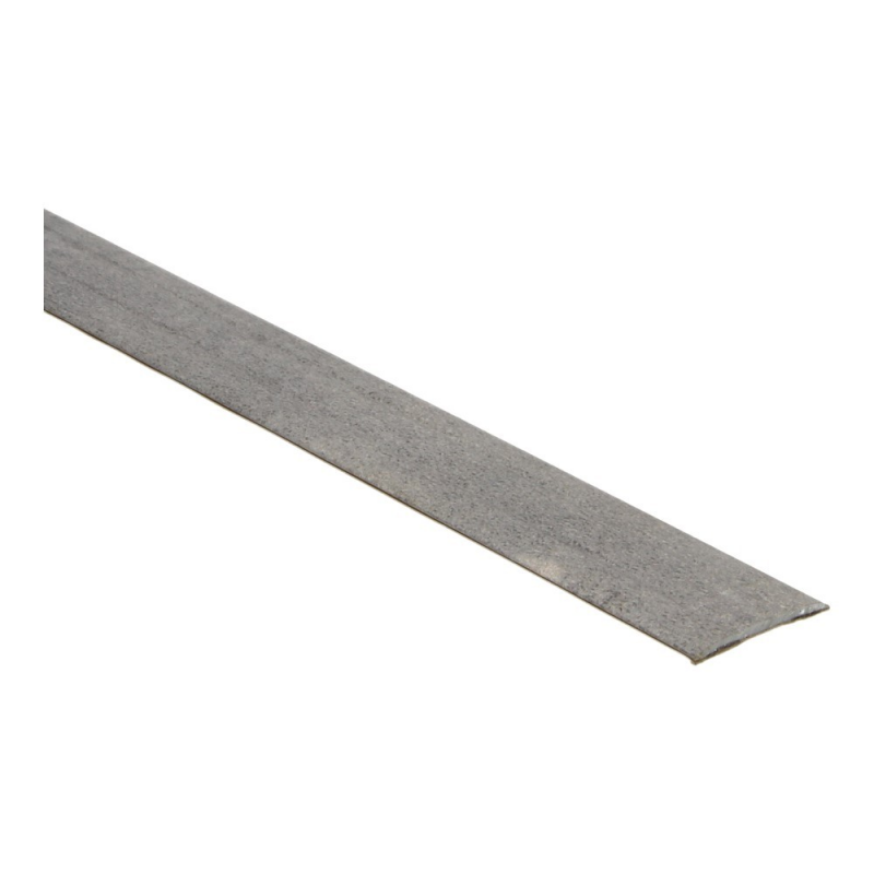 grijs metalen overgangsstrip met licht gebogen profiel en een matte afwerking