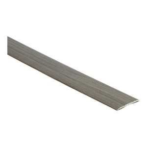overgangsstrip dun profiel met gladde structuur in mat donker grijs bruin houtlook