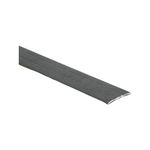 donkergrijze smalle metalen drempelstrip met licht afgeronde randen en subtiele structuur op het oppervlak