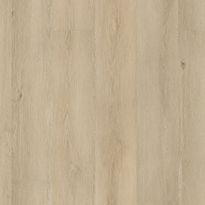 licht eiken vloer met brede planken en een natuurlijke houtstructuur, subtiele nerven en knoesten zichtbaar, lichte beige ondertoon met zachte grijstinten
