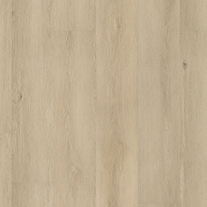 lichte eiken vloer met een fijn houtnerf structuur en brede planken in een neutrale beige tint
