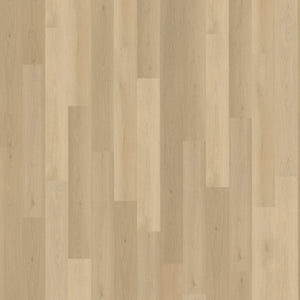 lichte beige eiken vloer met langwerpige planken en een subtiele houtnerfstructuur