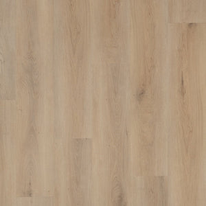 licht beige eiken vloer met brede planken en subtiele houtnerven en knoesten in matte structuur