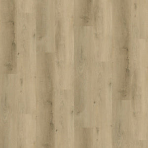Lichte beige eiken vloer met brede planken en subtiele houtnerfstructuur zonder opvallend patroon.