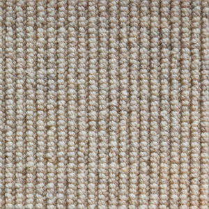 licht beige tapijt met dicht geweven lusstructuur en subtiele crèmekleurige accenten