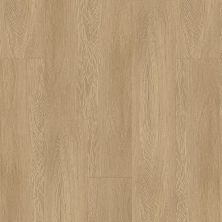 licht beige eiken vloer met subtiele houtnerfstructuur en lange smalle planken in een recht gelegd patroon